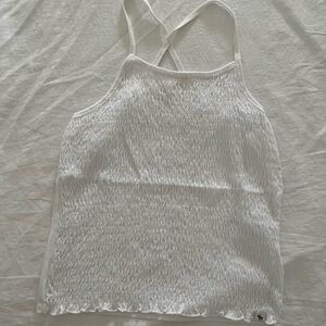 NWOT Abercrombie smocked tank white